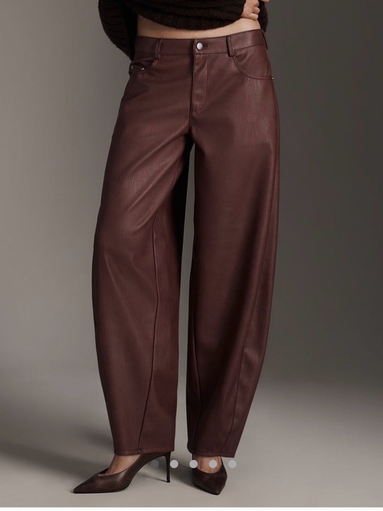 Pilcro Denim - Pilcro Oxblood “twisted” Balloon / Barrel pleather pants